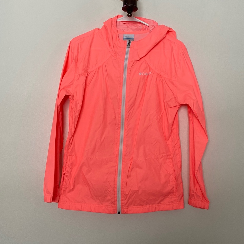 Pink Columbia Hooded Windbreaker